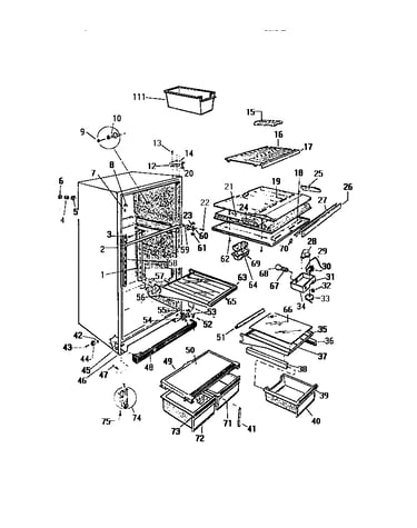 Cabinet, shelves, divider, fan assembly