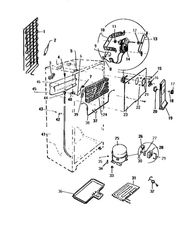 Evaporator, fan assy.
