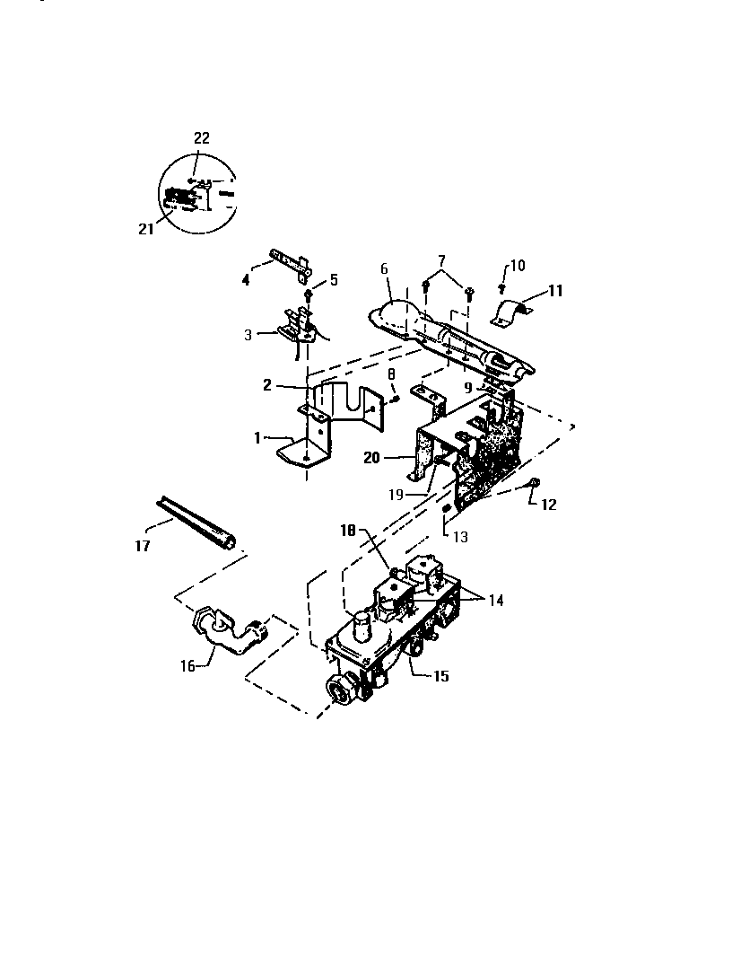 GAS VALVE BURNER ASSY., SENSOR