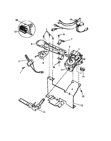 Gas valve burner assy. sensor