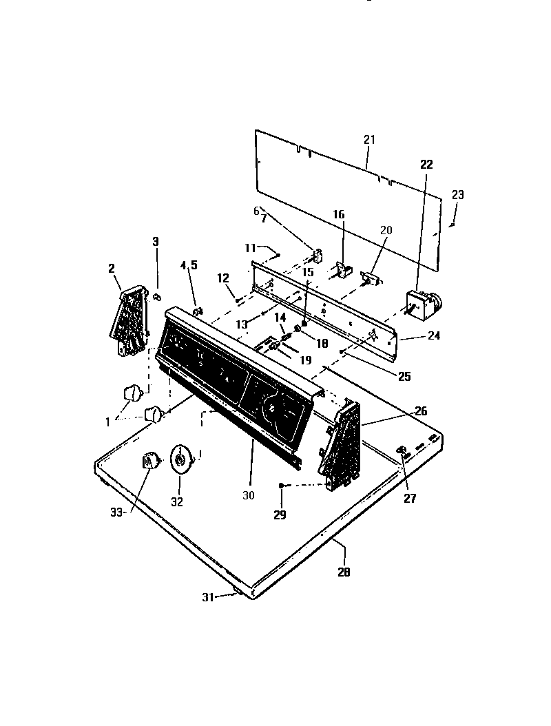 CONSOLE, CONTROLS, TOP PANEL