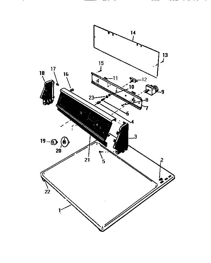 CONSOLE, CONTROLS, TOP PANEL