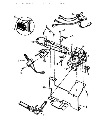 Gas valve burner assembly, sensor