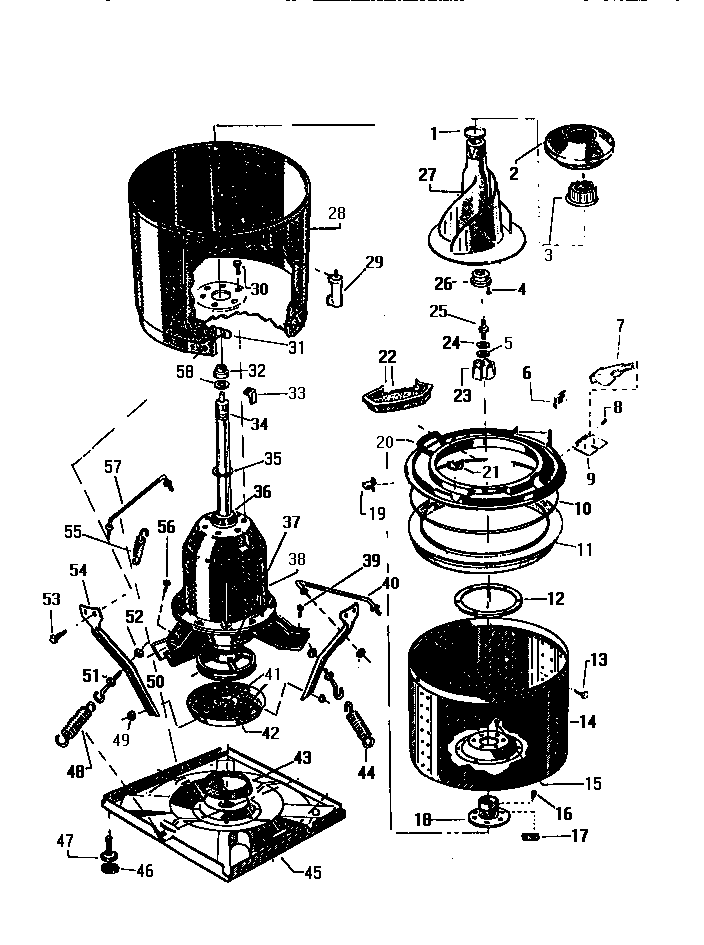 Tubs, transmission, base