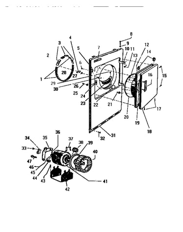 Front panel, door & motor