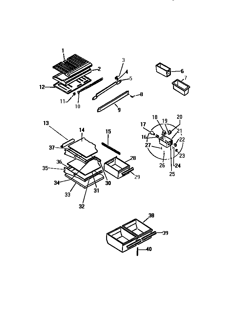 SHELVES, CONTROLS, DIVIDER, MULLION