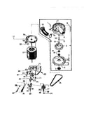 Motor, pump assembly