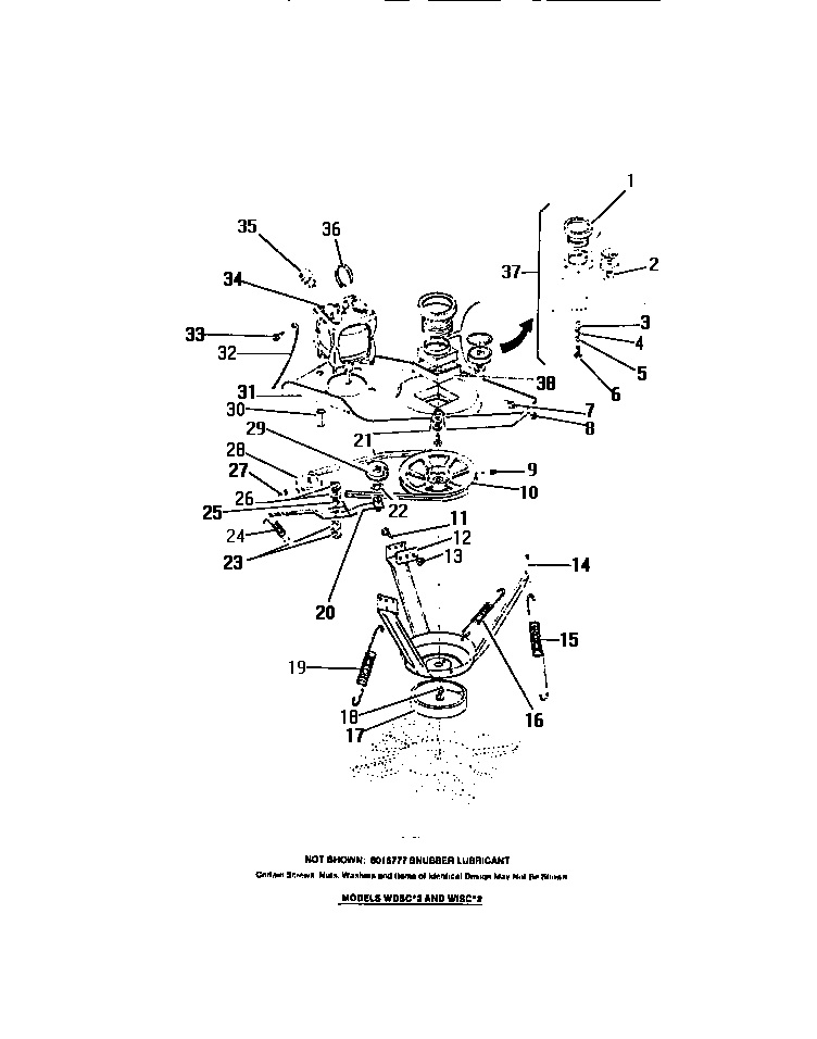 Motor, pulleys, belt, springs