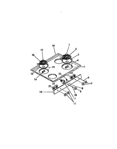 Cooktop, controls