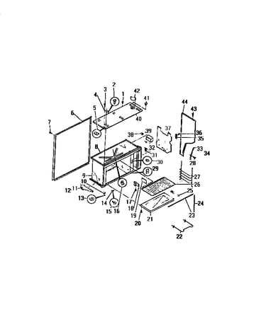 Upper oven liner, shelf, element