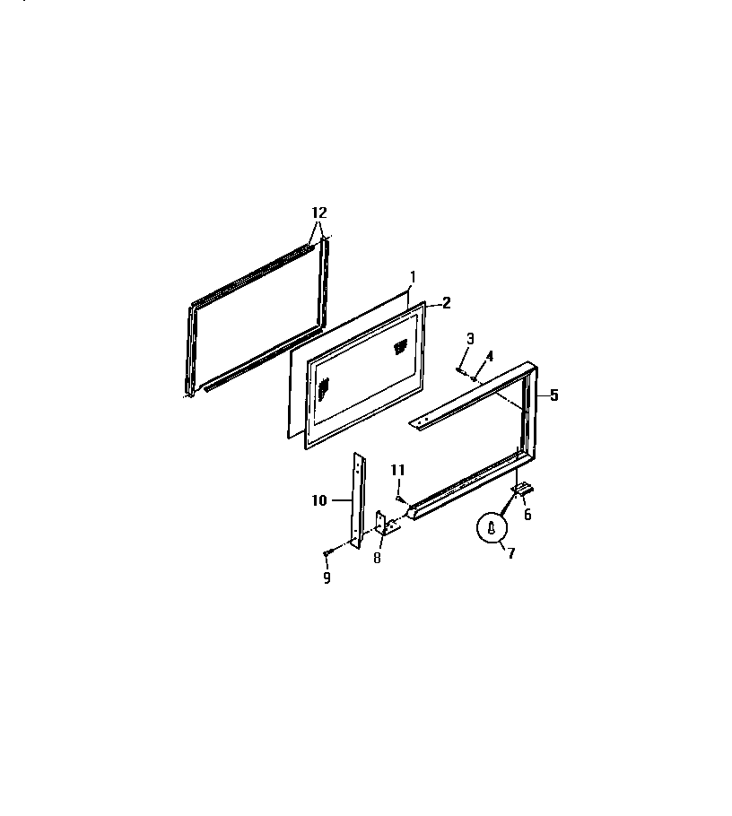 Upper oven door, panels