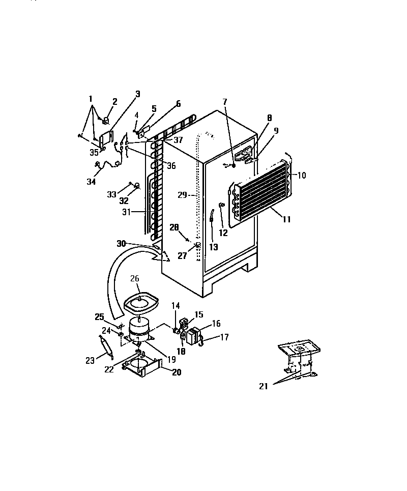 COMPRESSOR, CONDENSER, EVAPORATOR