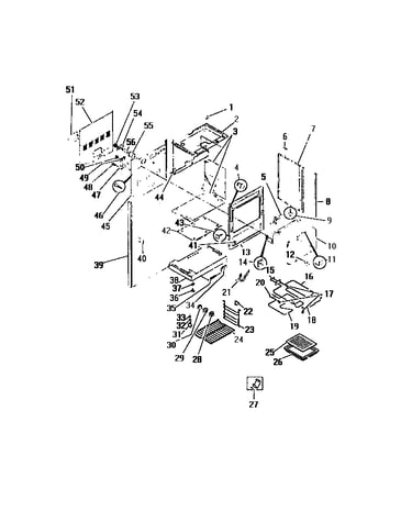 Lower oven, frame, shelves, elements