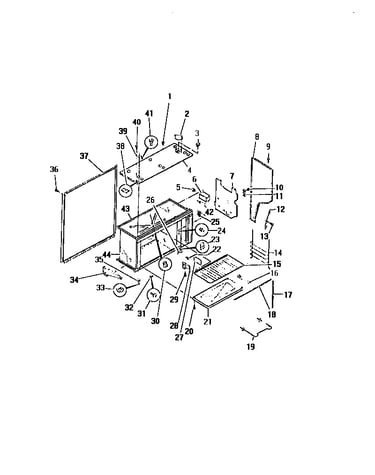 Upper oven liner, shelf, element