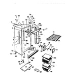 Cabinet, shelves, divider, fan assembly