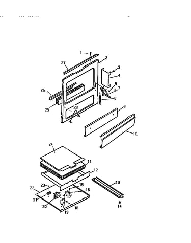 Frame, service panel, base