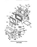 Oven door, panels, latch, oven liner, magnetron, switches