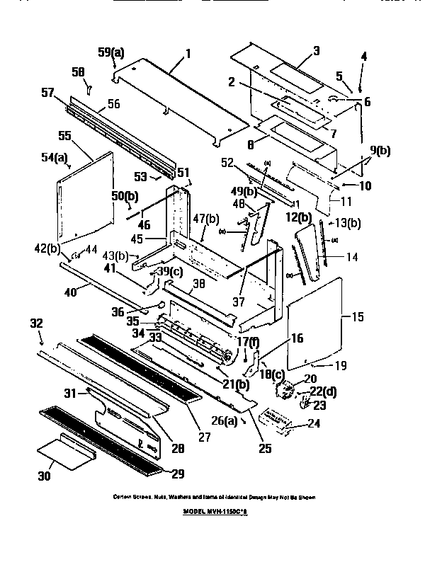 Oven vent hood, blower motor, air filters, panels, trims