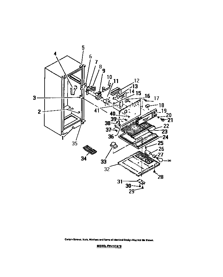 FREEZER COMPARTMENT, SHELF, BLOWER MOTOR