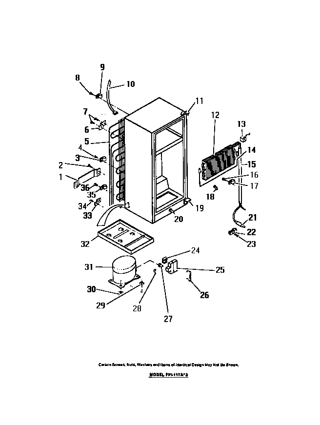 Compressor, condenser, evaporator