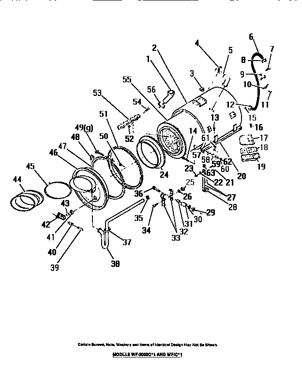 Outer tub, inner tub, seals, hoses