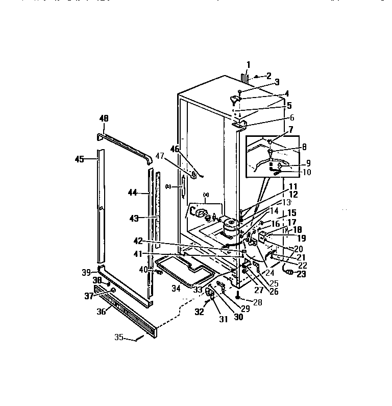 CABINET INTERIOR & EXTERIOR, COMPRESSOR, ELECTRICAL CONTROL