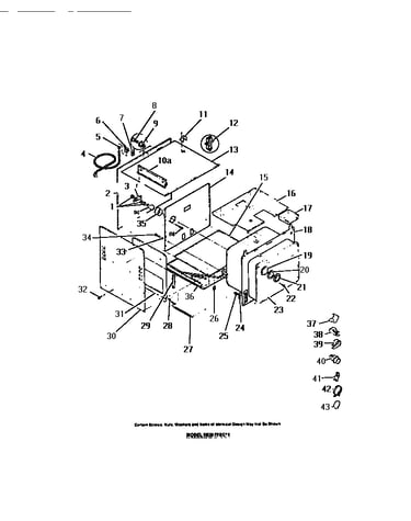Oven liner, panels, door hinges, oven light, switch