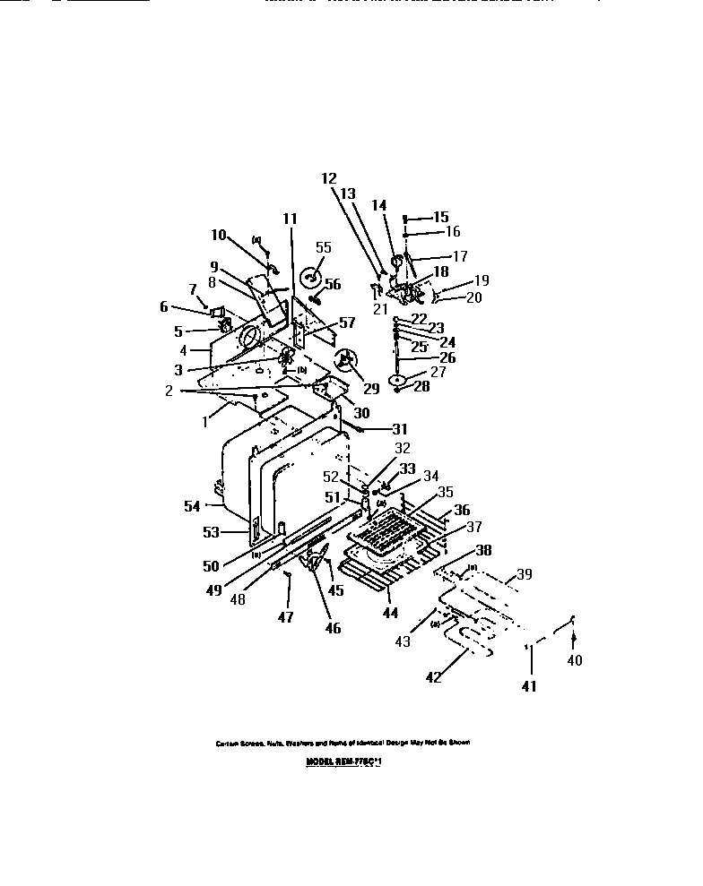 Liner, motor, blade, vent ducts, latch, shelves, elements