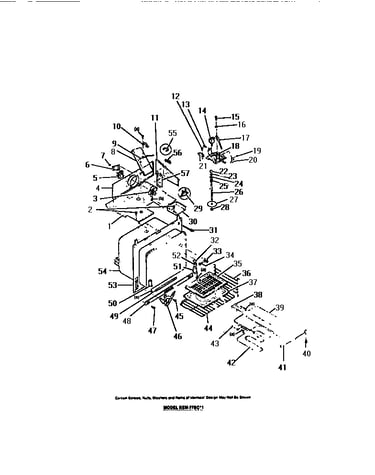 Liner, motor, blade, vent ducts, latch, shelves, elements