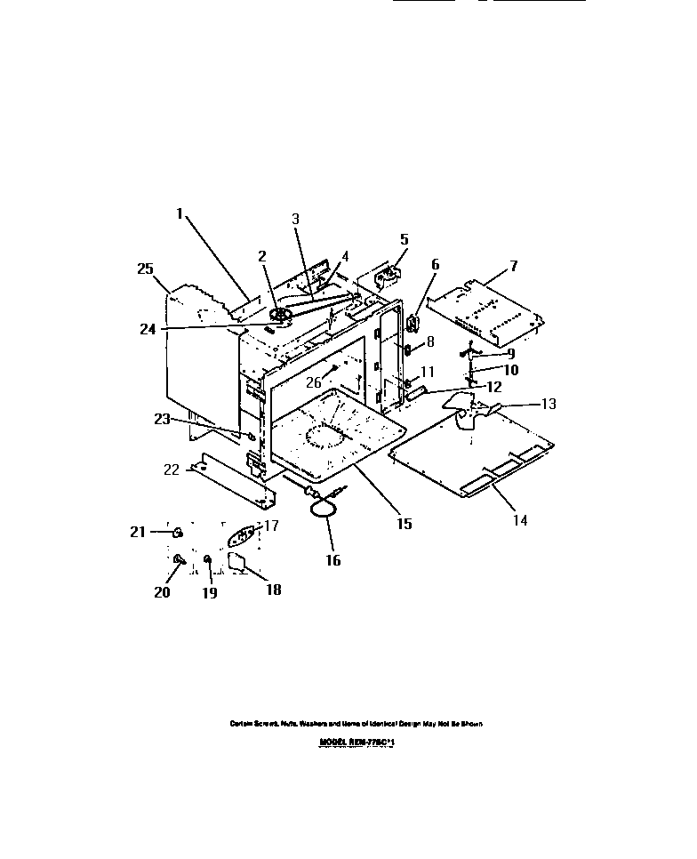 Microwave oven liner, panels, stirrer, motor