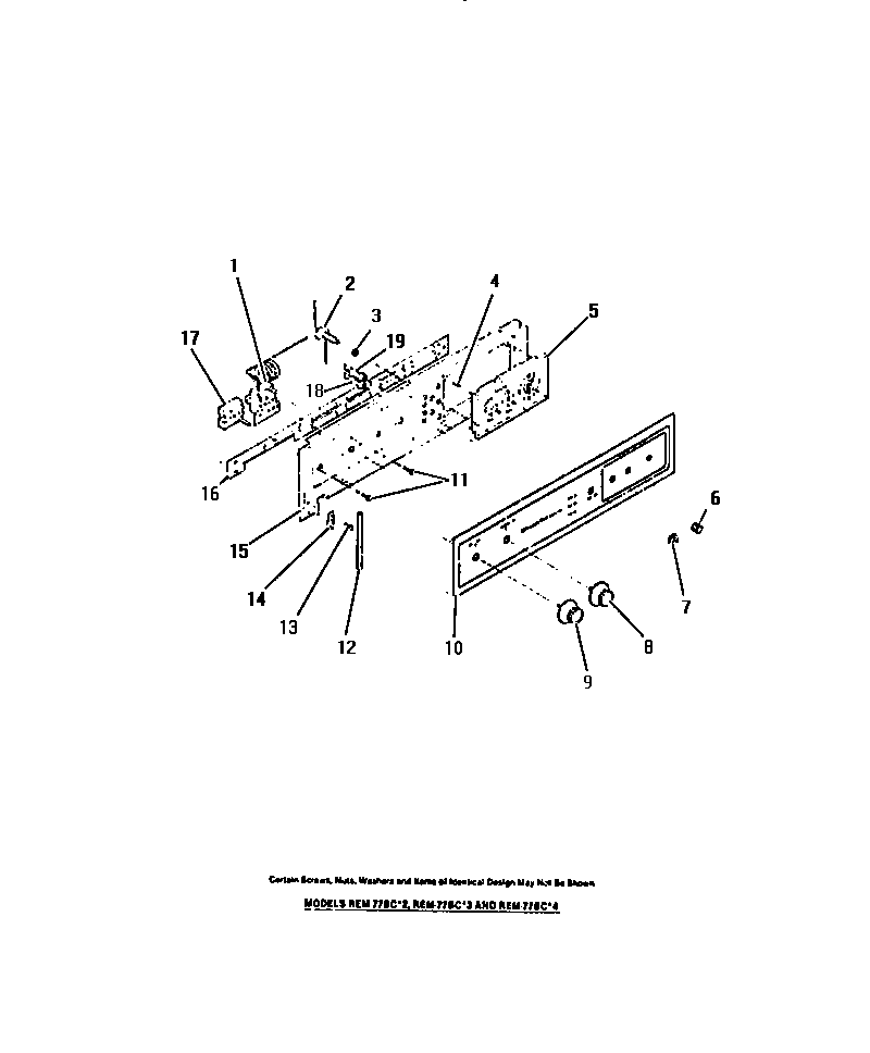 Control panel, cook-master, switches, thermostat