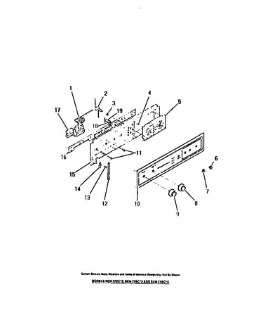 Control panel, cook-master, switches, thermostat