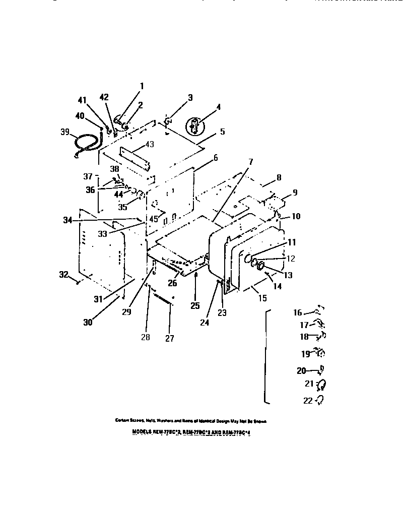 Oven liner, panels, door hinges, oven light, switch