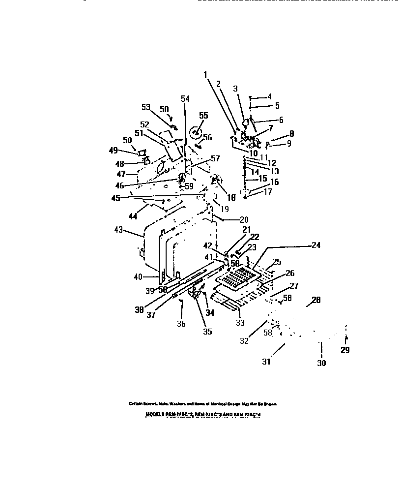 Liner, fan motor, blade, ducts, latch, shelves, elem.