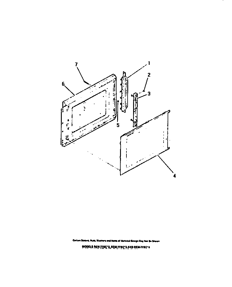 Microwave oven door, panels, hinge