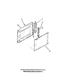 Microwave oven door, panels, hinge