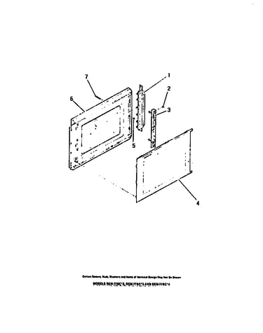 Microwave oven door, panels, hinge