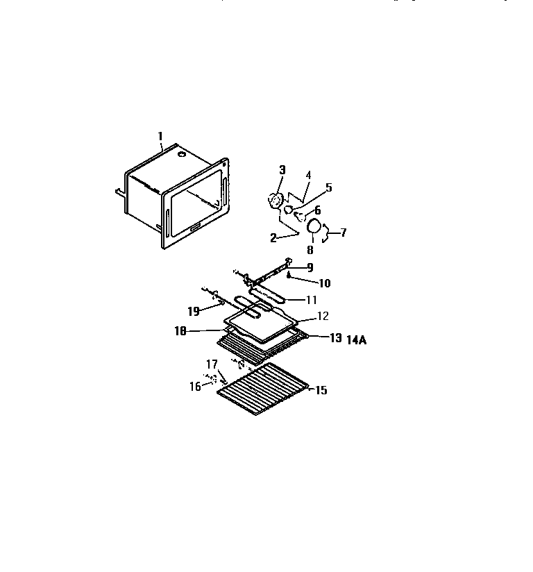 Oven liner, heating elements
