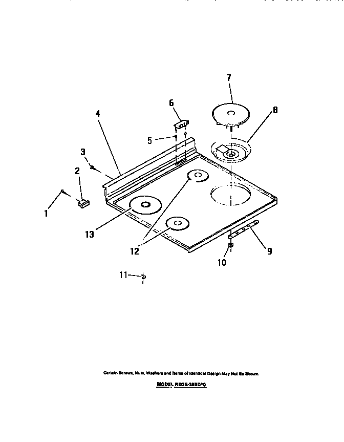 COOK TOP, SURFACE UNITS, DRIP PANS