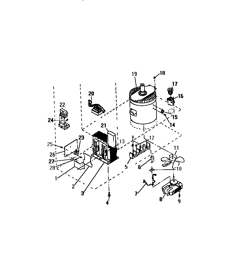 Microwave oven magnetron, transformers, stirrer, motor