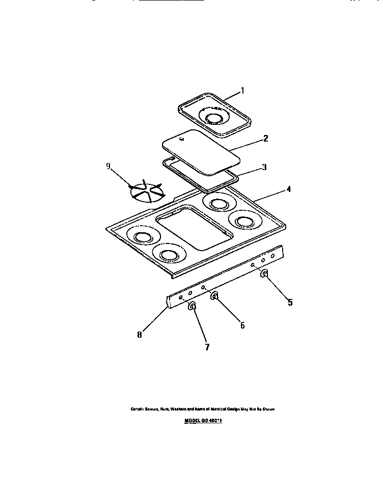 Cook top, knobs