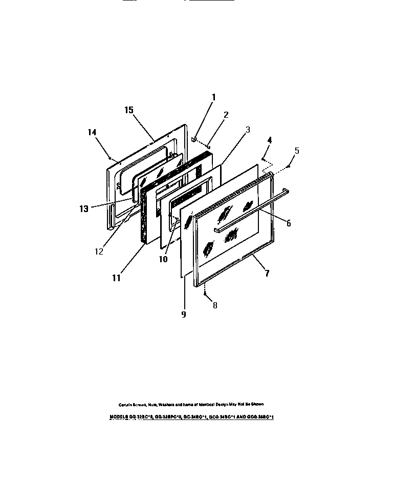 Oven door, panels
