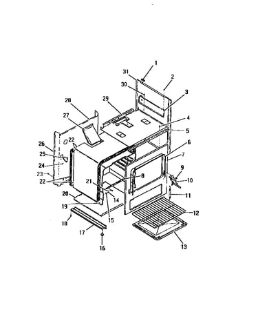Interior oven, panels, frame