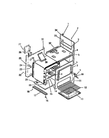 Interior oven, panels, frame