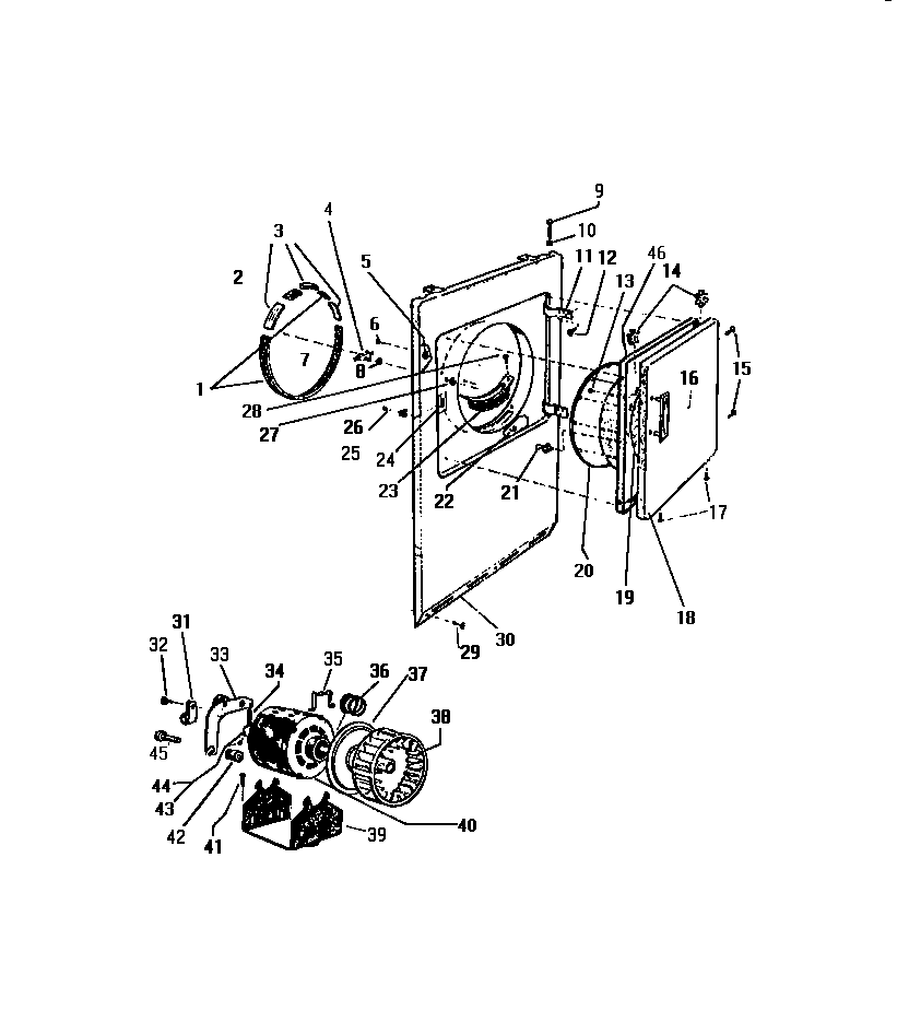 FRONT PANEL, DOOR & MOTOR