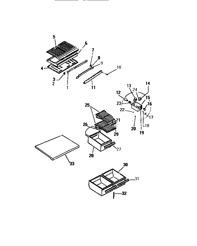 Shelves, controls, divider, mullion