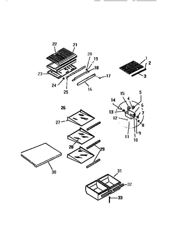 Shelves, controls, divider, mullion