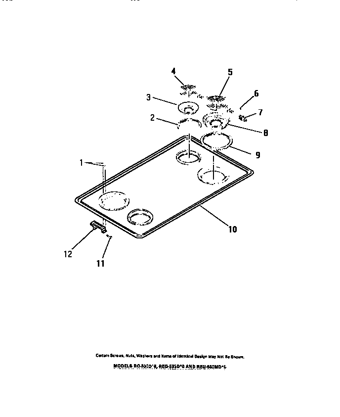 COOK TOP, SURFACE UNITS, PANS