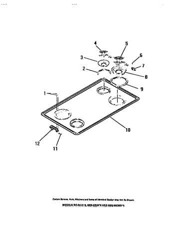 Cook top, surface units, pans