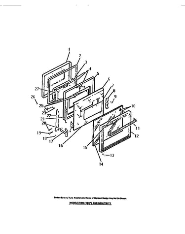Oven door, panels